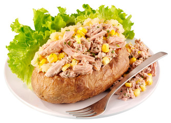 BAKED POTATO WITH TUNA AND SWEETCORN CUT OUT