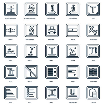 Set Of 25 Universal Editable Icons. Includes Elements Such As Pa