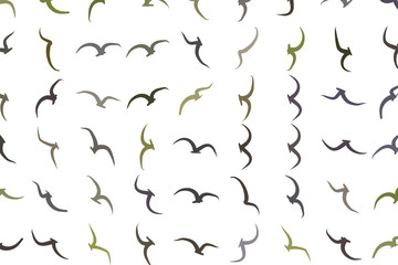 Flying birds illustrations background abstract, hand drawn texture. Graphic, vector, template & effect.