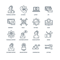 Set Of 16 Universal Editable Icons. Includes Elements Such As Se