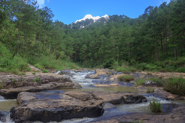 beautiful waterfall close to dalat in vietnam