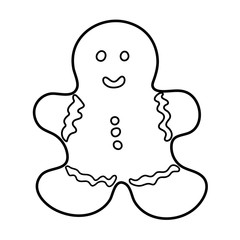 Gingerbread outline Vector EPS