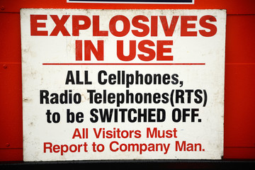 explosives signage