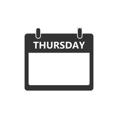 Calendar, day, event icon. Thursday. Vector illustration, flat design.