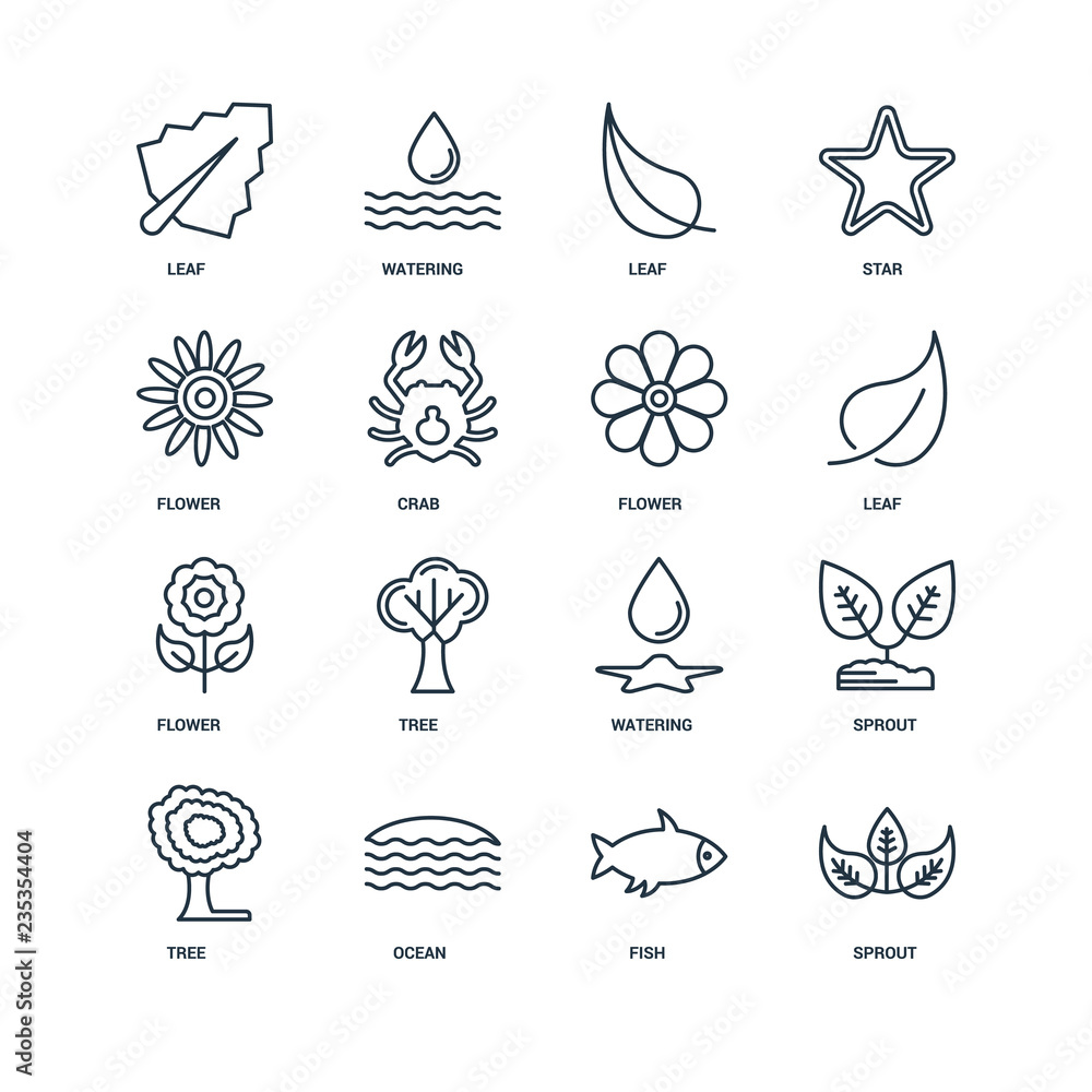 Poster set of 16 universal editable icons. includes elements such as sp