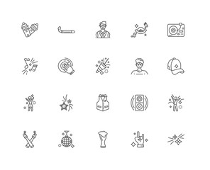 Simple Set of 20 Vector Line Icon. Contains such Icons as Star,
