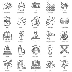 Simple Set of 25 Vector Line Icon. Contains such Icons as Dancin