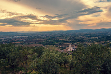 Fototapeta na wymiar The Neighborhood of Assisi. Umbria, Italy.