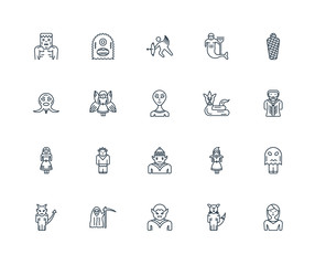 Set Of 20 Universal Editable Icons. Includes Elements Such As Gi