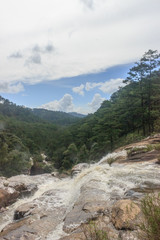 Fototapeta na wymiar beautiful waterfall close to dalat in vietnam