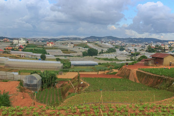 Naklejka premium view over colorful dalat in vietnam