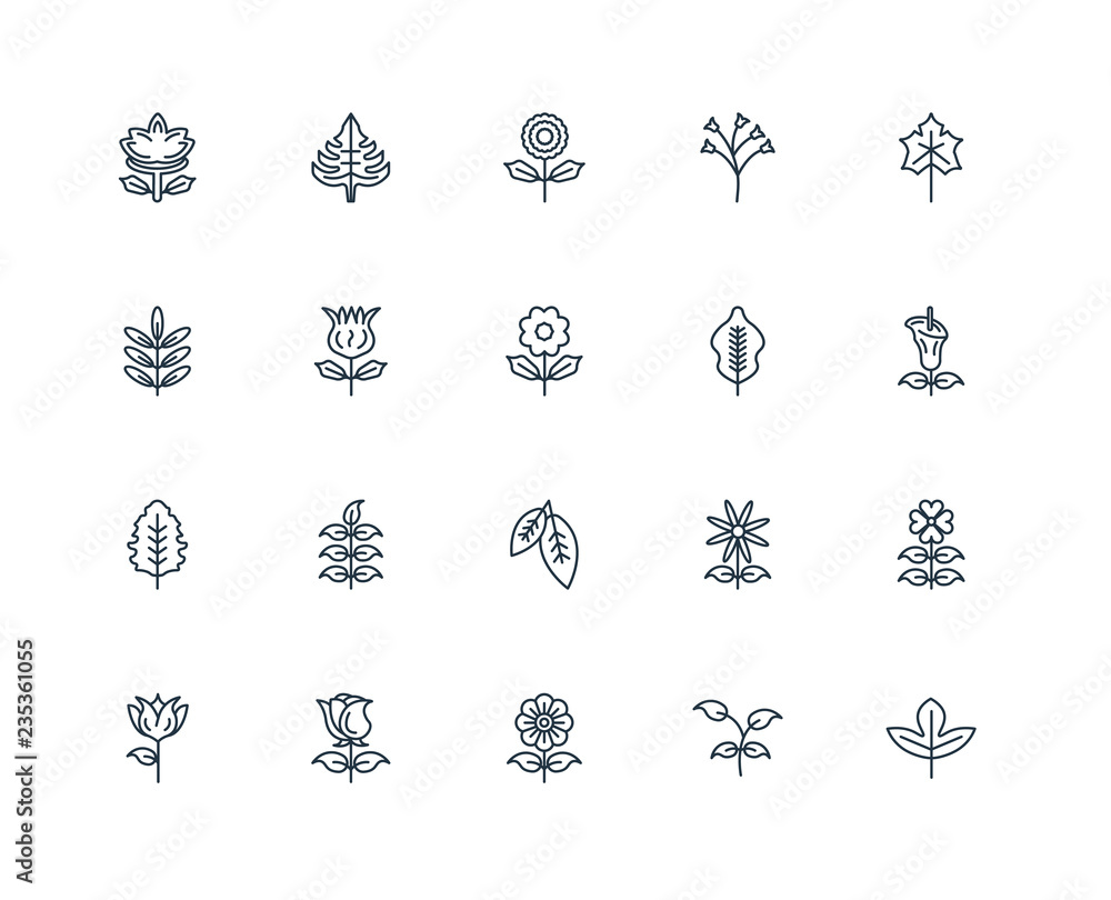 Poster set of 20 universal editable icons. includes elements such as sa