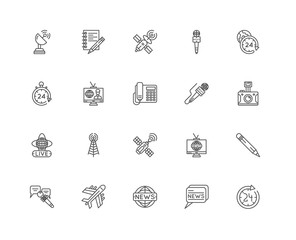 Simple Set of 20 Vector Line Icon. Contains such Icons as Circul