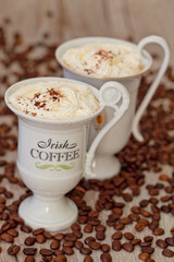 Irish Coffee In White Cups