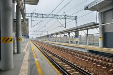 Empty railway station for intercity trains.