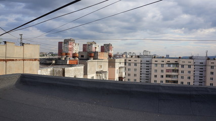 Fototapeta premium Post-soviet buldings in cloudy weather