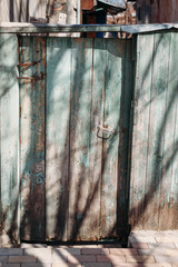 closed old wooden gate