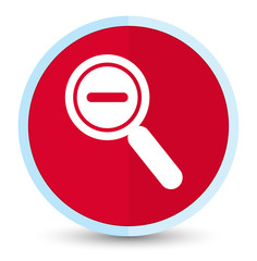 Zoom out icon flat prime red round button
