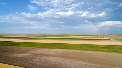 rural Nebraska landscape in aerial view