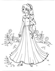 Fototapeta premium Coloring the Beautiful Princess 19