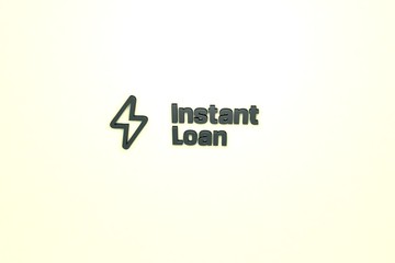 3D illustration of Instant Loan, grey color and grey text with light background.