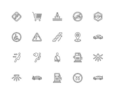 Simple Set of 20 Vector Line Icon. Contains such Icons as E comm