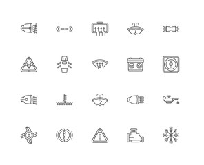 Simple Set of 20 Vector Line Icon. Contains such Icons as Air Co