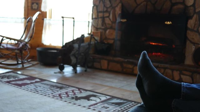 An old man relaxes after hard days work