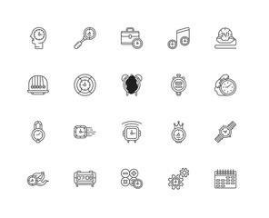Simple Set of 20 Vector Line Icon. Contains such Icons as Calend
