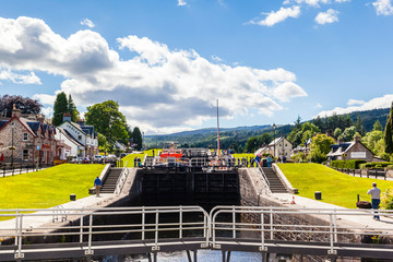Schottland, Loch Ness, Schleusenanlage in Fort Augustus