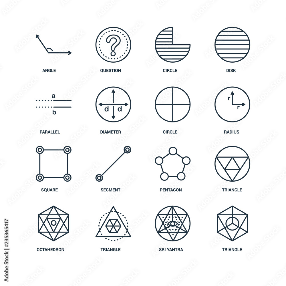 Poster set of 16 universal editable icons. includes elements such as tr