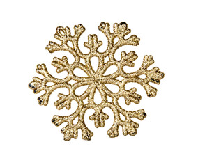 photo of snowflake isolated on the white
