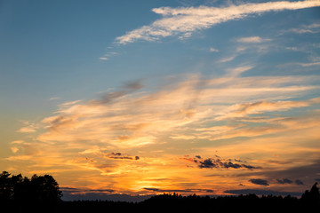 Schweden, Sonnenuntergang am See Viken