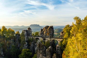 Sächsische Schweiz, Basteibrücke zum Sonnenaufgang