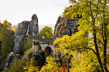 Sächsische Schweiz, Basteibrücke zum Sonnenaufgang