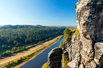 Sächsische Schweiz, Basteiaussicht auf die Elbe