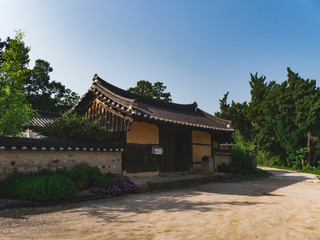 Fototapeta premium Beautiful asian house in the traditional village, South Korea