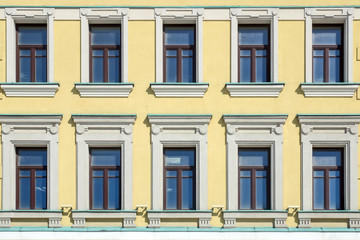 Fototapeta premium Yellow facade, Moscow, Russia