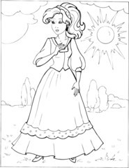 Fototapeta premium Coloring the Beautiful Princess 25