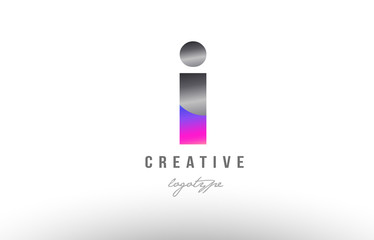 i silver grey metal metallic gradient alphabet letter logo icon design