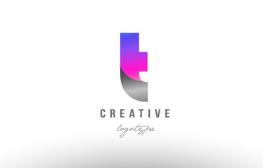 t silver grey metal metallic gradient alphabet letter logo icon design