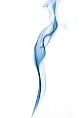 Blue smoke isolated on white background
