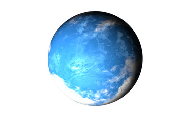 Alife water planet isolated. with atmosphere. Climat concept. Elements of this image furnished by NASA.