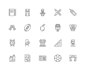 Simple Set of 20 Vector Line Icon. Contains such Icons as Theate