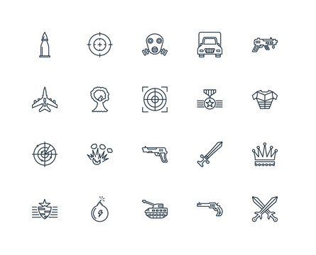 Set Of 20 Universal Editable Icons. Includes Elements Such As Sw