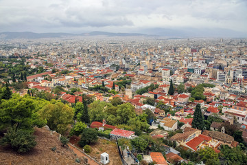 Fototapeta na wymiar View of Athens from the Acropolis