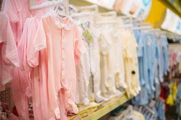Store for newborns, sliders in cloth department