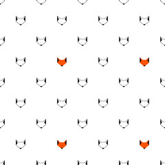 Seamless pattern with foxes