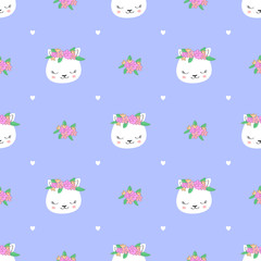 cute cats seamless pattern