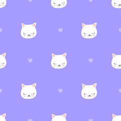 cute cats seamless pattern